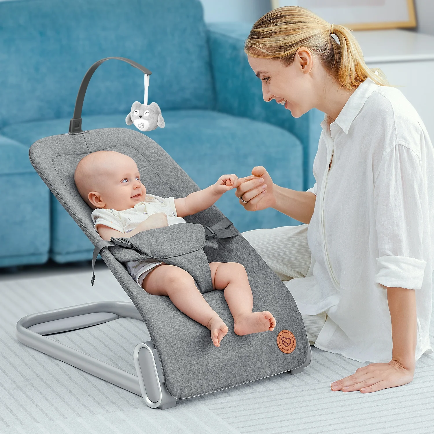 2023 Baby Swing for Infants Bluetooth Infant baby bouncer Portable Bouncer Seat for Babies, Infants Bouncy Seat with Mesh Fabric