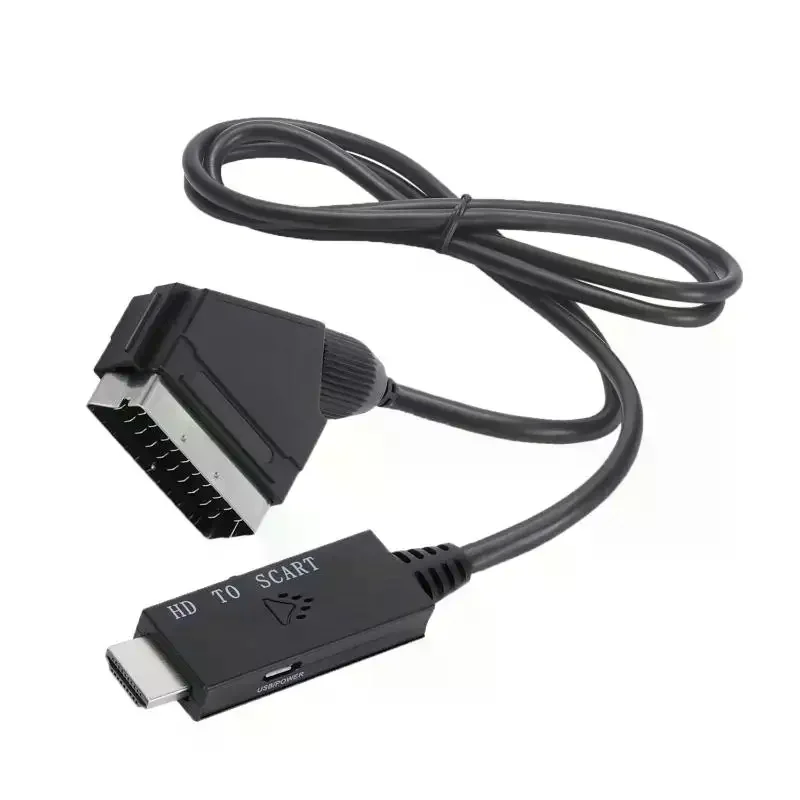 1Set -Compatible Input To Scart Output Plug And Play For VHS VCR DVD HD -Compatible To Scart Audio Video Converter Cable