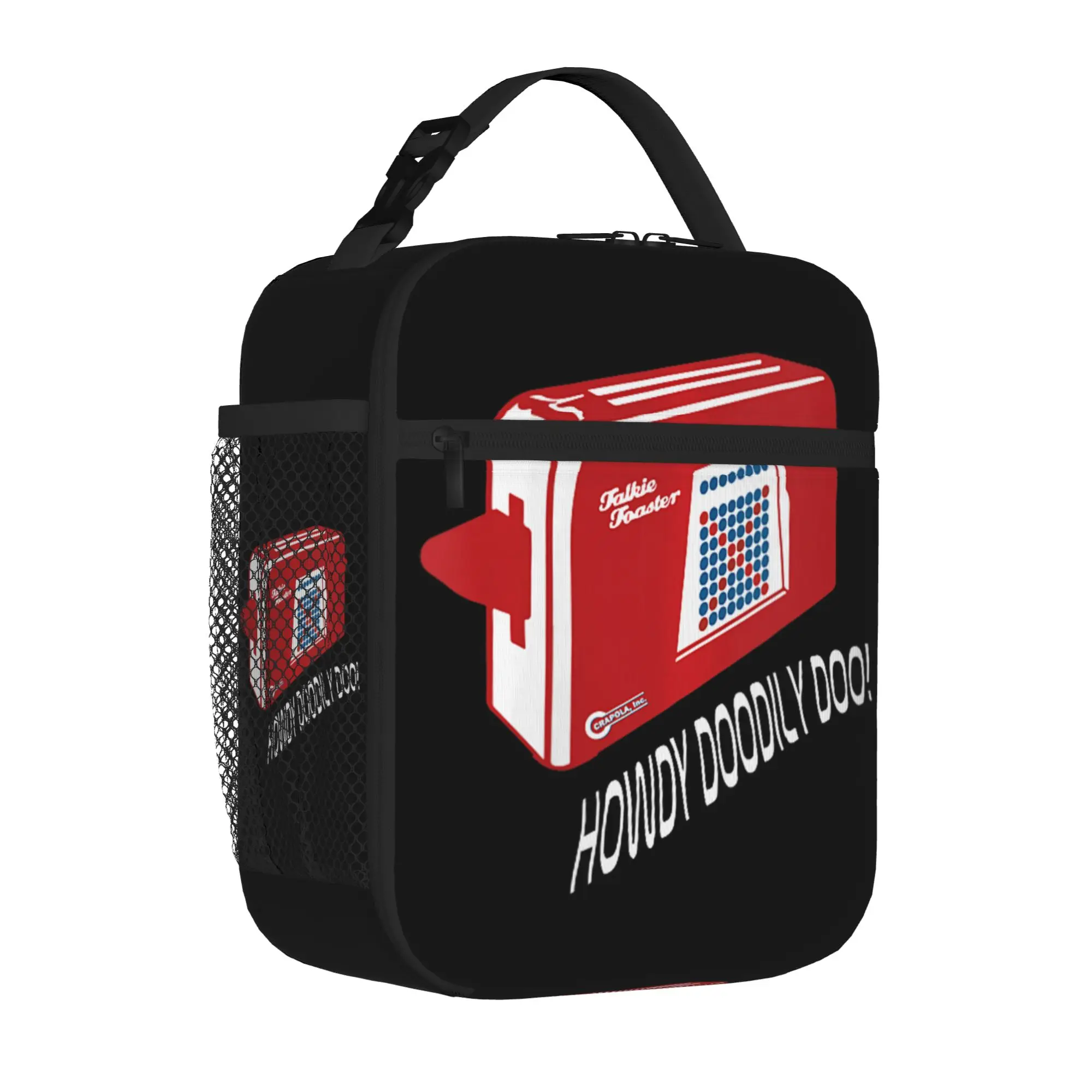 Red Talkie Toaster Dwarfs Tote Insulated Lunch Bag Howdy Doodly Doo Handheld Food Bags Leakproof Thermal Cooler Travel Washable