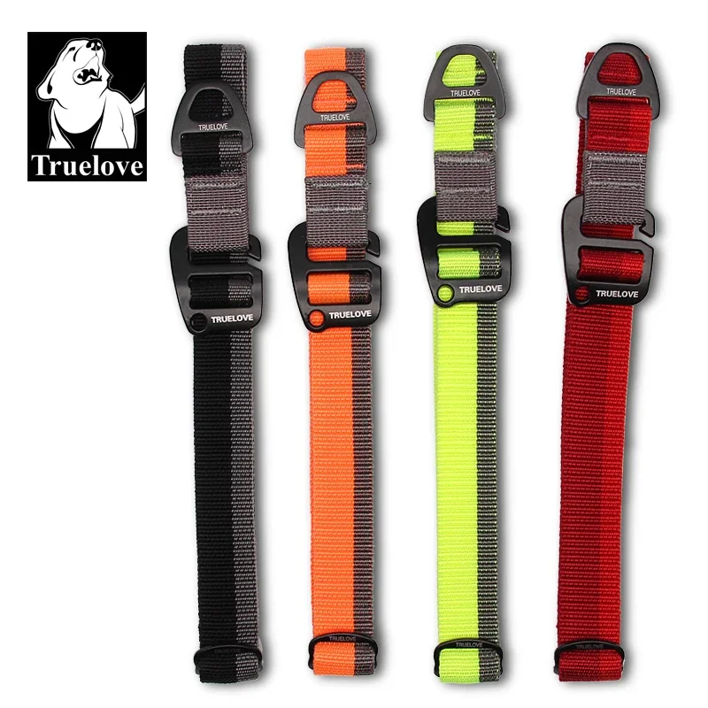 Truelove Pet Collar Convenient Adjustment  Nylon Aluminum Alloy Traction Buckle For Outdoor Travel Neck Belt Pet Product TLC5171