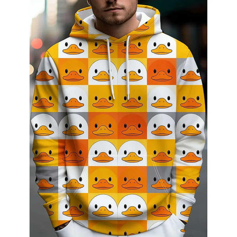 Children Funny Gift Yellow Rubber Duck Print Hoodie Unisex Colorful Gradient Personality Pullover Coat Cute Cartoon Casual 2026