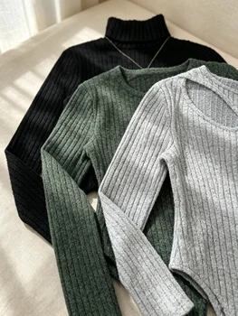 Women 3‑Pcs Set Ribbed Knit Bodysuit Long Sleeve Jumpsuit Top Multi Style Turtleneck Round Neck Hollow Cutout Slim Bodycon Therm 3 Women 3‑Pcs Set Ribbed Knit Bodysuit Long Sleeve Jumpsuit Top Multi Style Turtleneck Round Neck Hollow Cutout Slim Bodycon Therm 3