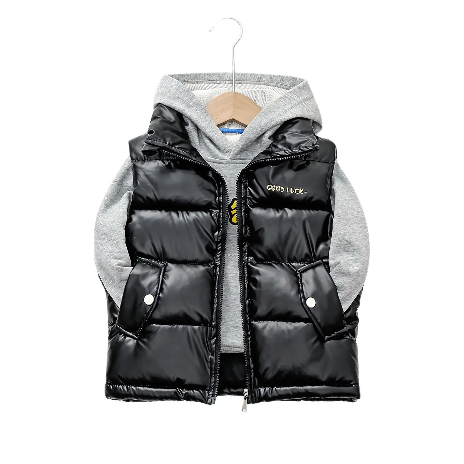 Child Waistcoat Vest Winter Coats 2022 New Fashion Kids Clothes Warm Hooded Cotton 2-12y Baby Boys Girls Vest Children Outerwear