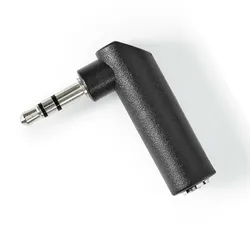 Phone Plug Stereo Adapter, 3 5mm Male to Female, Right Angle 90 Degree AUX Connector, PVC Material, Nickel plated