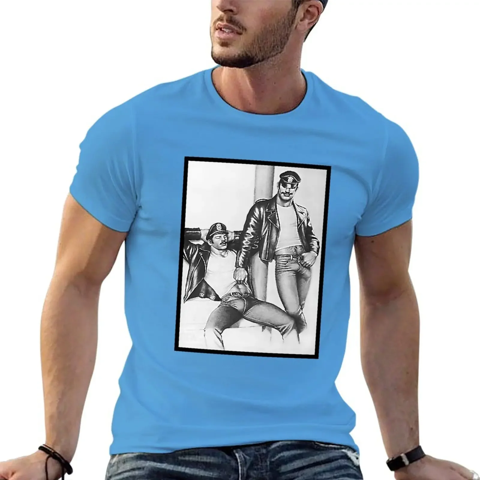 Sweat Plus Sizes Quick Drying Mens Graphic T-shirts Pack Vintage Tom of Finland - Frisky Duo T-shirt Clothing Oversized Funny