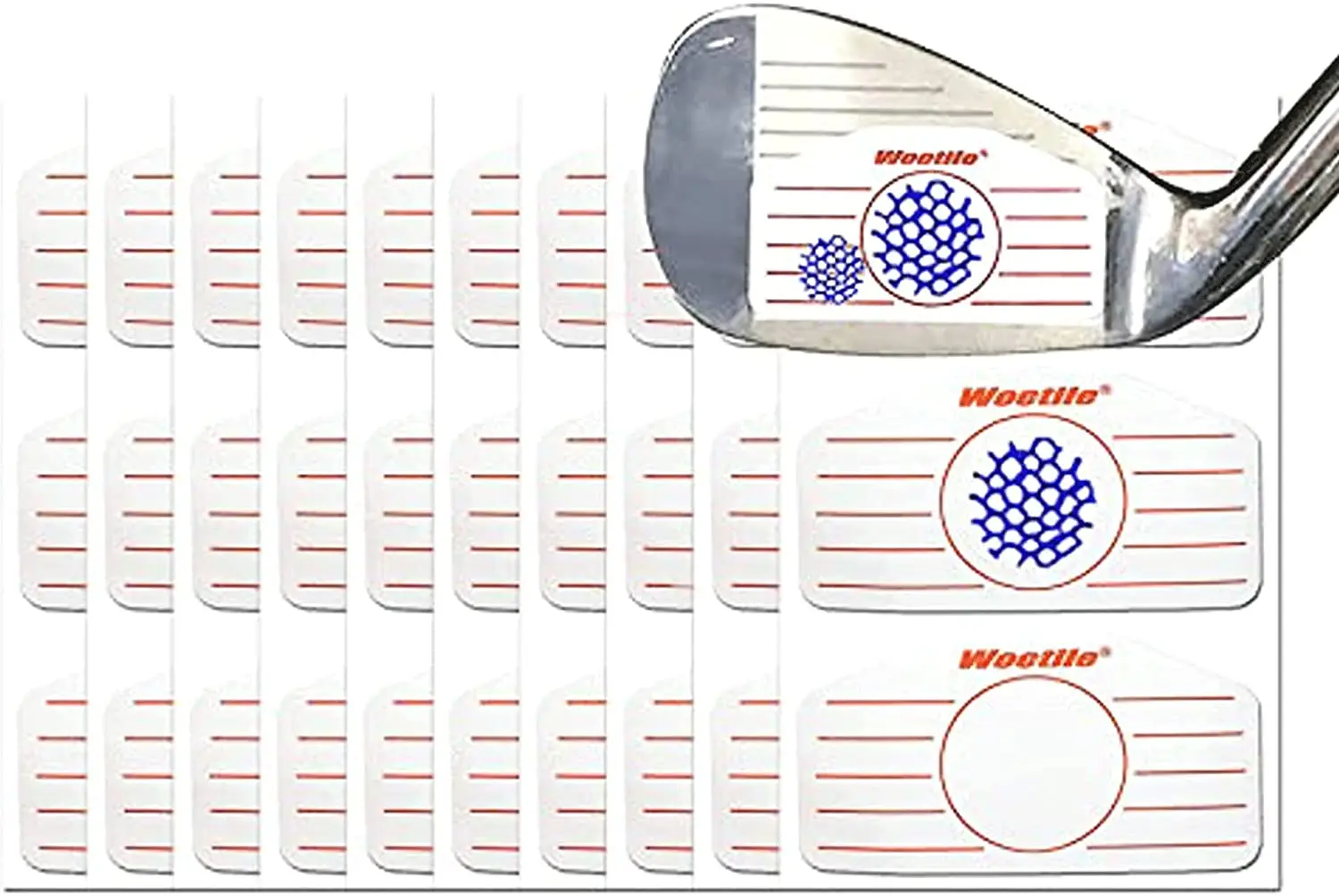 

blue Golf Driver Impact Tape Labels 120 Pcs Golf Impact Stickers for Swing Training Irons and Woods Ball Hitting Recorder