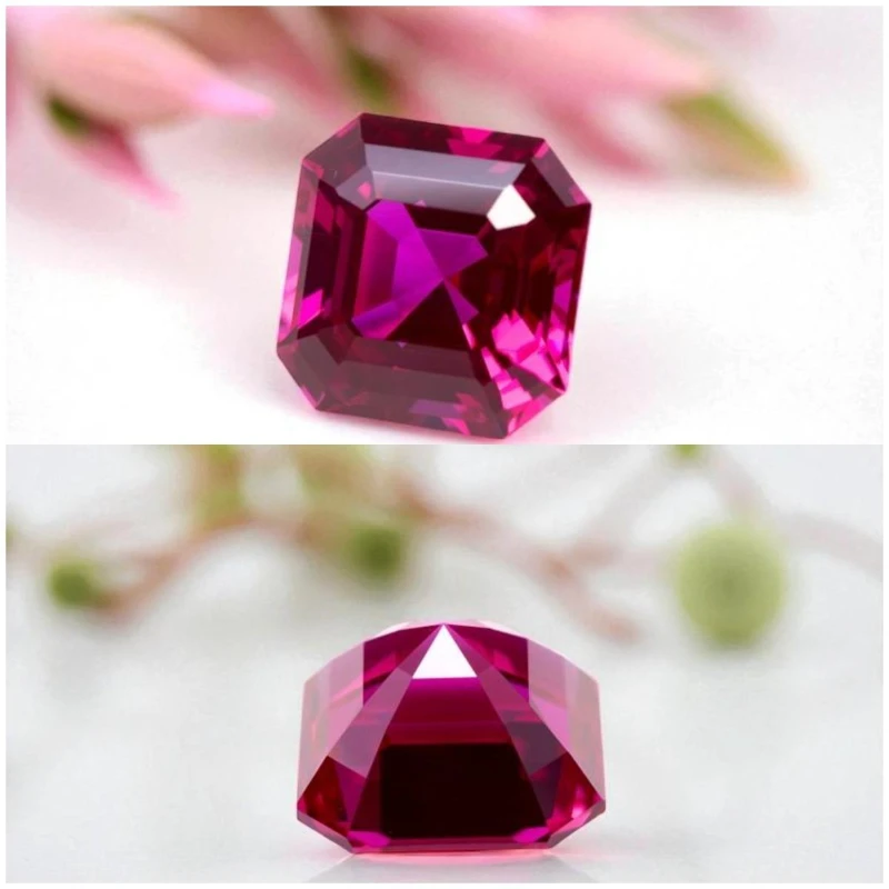 مختبر نمت روبي Asscher شكل VVS1 Rubellite اللون DIY بها بنفسك مواد صنع المجوهرات المتقدمة شهادة سعر المصنع بالجملة