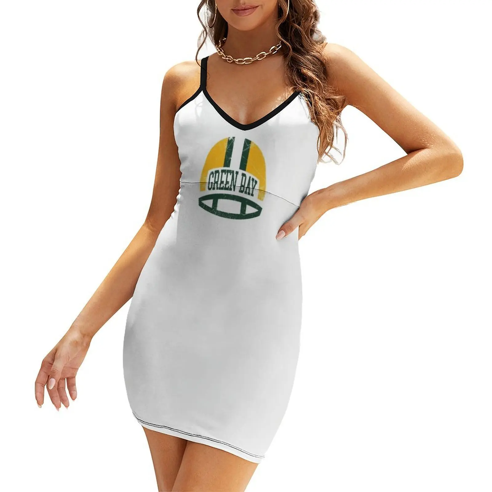 

Green Bay Retro Helmet - White Sling Dress Clothing female birthday dress for women luxury 2025 evening dress woman