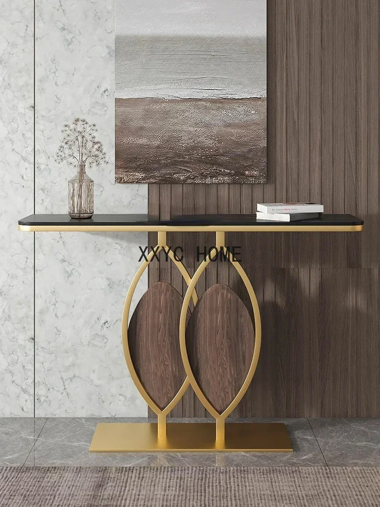 

Современный входной шкаф в скандинавском стиле, полукруг, чрезвычайно узкий каменный столик, французская высококачественная ультратонкая консоль