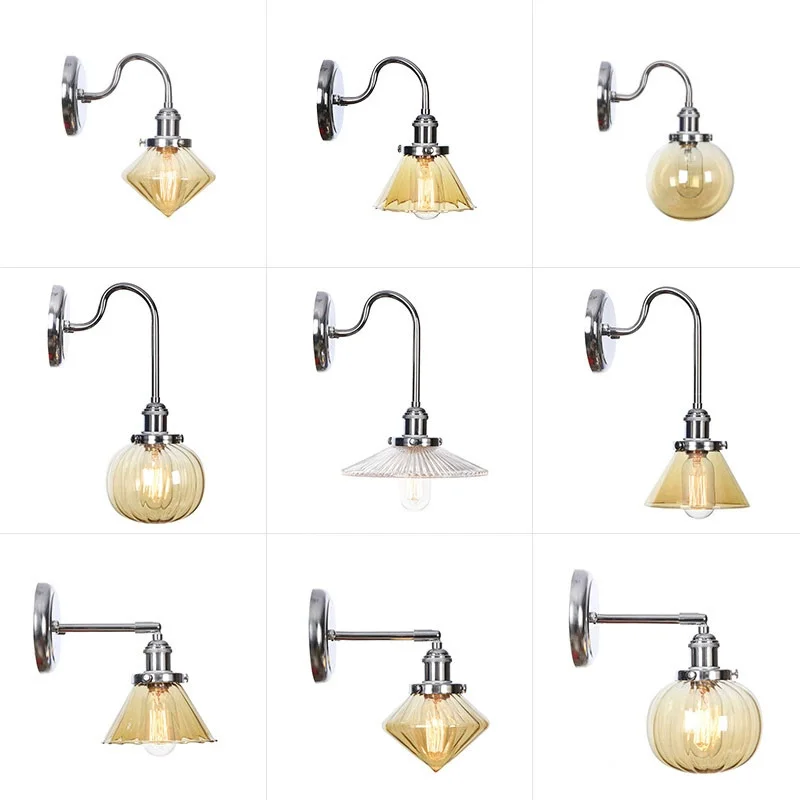 Modern Minimalist Glass Wall Lamp Creative LED Wall Lamp Corridor Study Bedroom Wing Room Restaurant Decoration Single Head Lamp