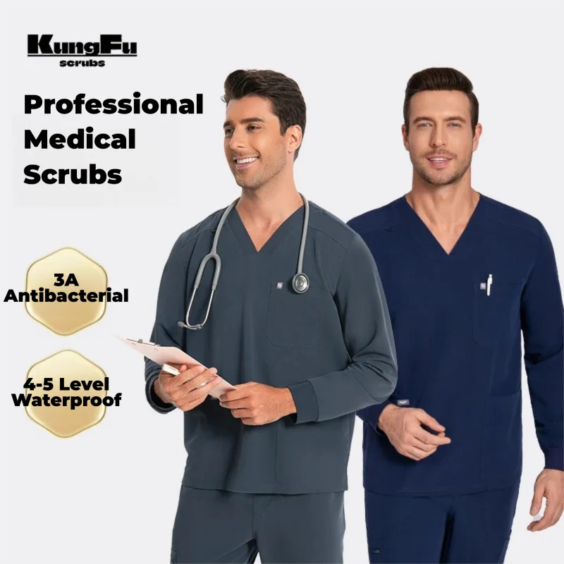 KUNGFU SCRUBS мужская медицинская форма с длинными рукавами