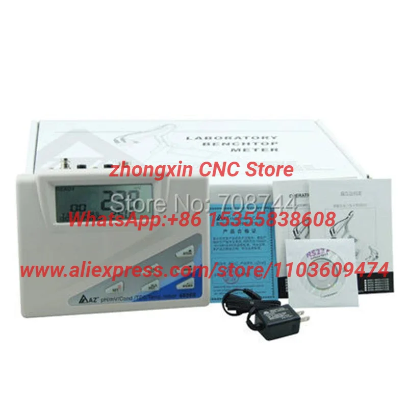 AZ86505 Benchtop Digital PH Meter With Multiple Parameters LCD Display ORP Meter Conductivity Salinity Tester