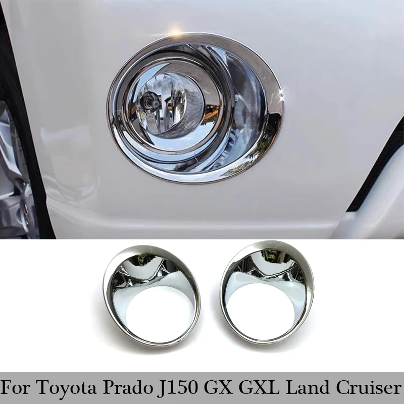 

For Toyota Prado J150 GX GXL Land Cruiser 2014 2015 2016 2017 ABS Front Fog Lamp Overlay Cover Car Styling Trims Accessories