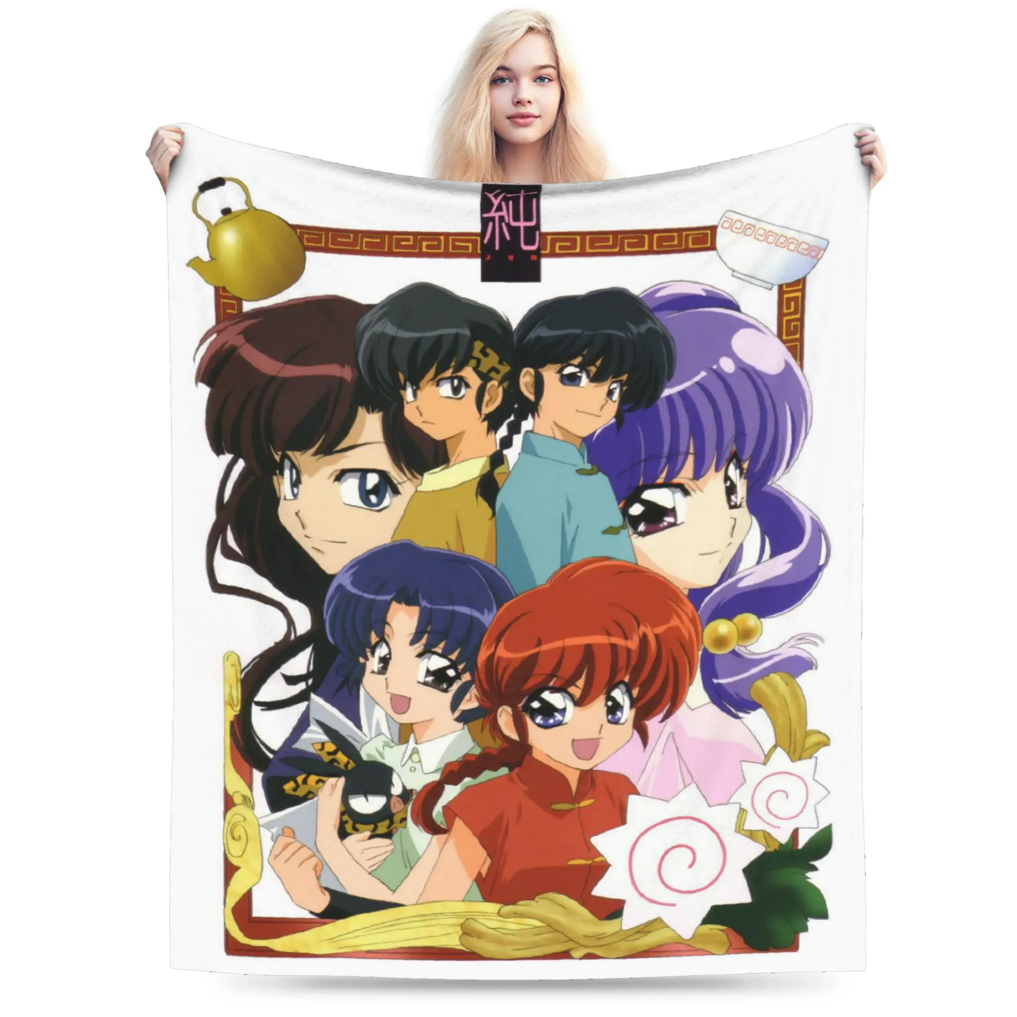 Ranma Japanese Anime Blanket Flannel Textile Decor  Multi-function Soft Throw Blankets for Sofa Car Plush Thin Quilt