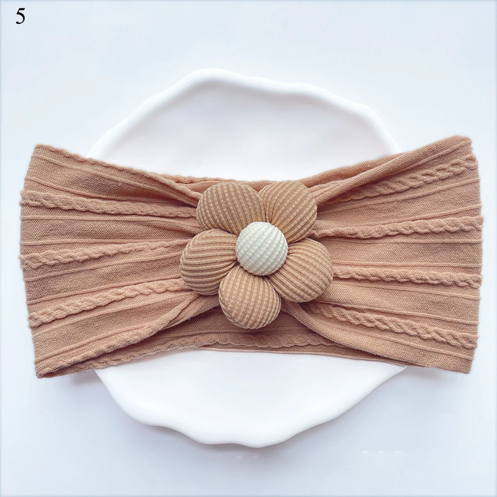 Big Flower Nylon Girl Hairband Elastic Soft Baby Headband For Children Turban Headwear For Newborn Baby Kids Hair Accessories