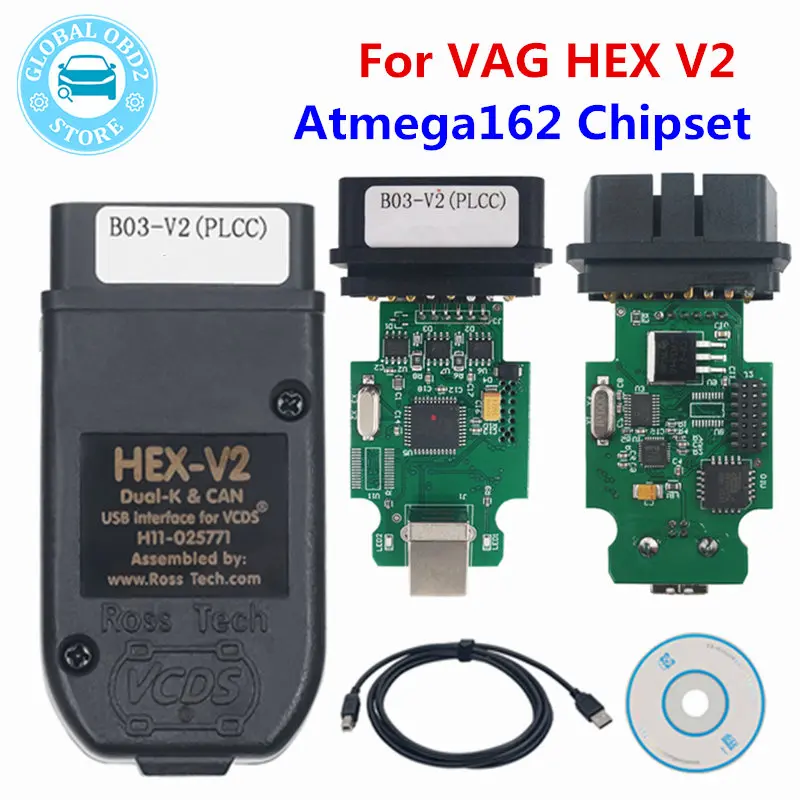 Newest for VAG HEX V2 V24.5 ATMEGA162 Multi-Languages FOR VW/AUDI/Skoda/Seat for VAG Car Diagnostic Tool