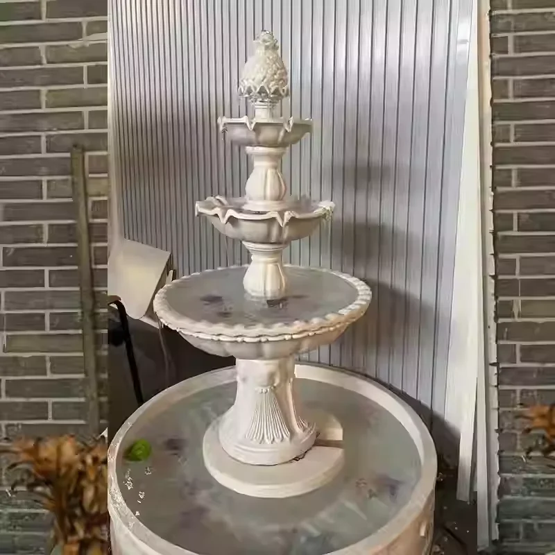 European multi-layer pineapple head fountain circulating water villa hotel garden wedding props