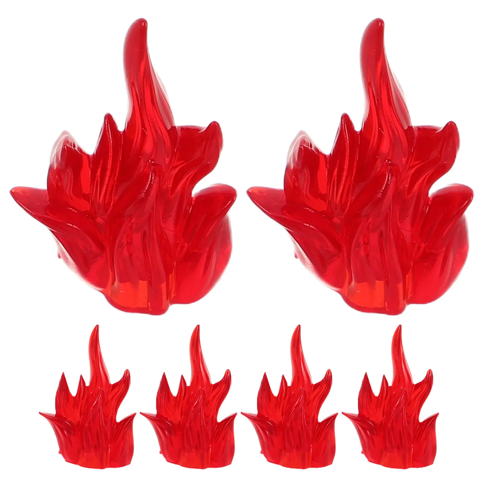 

6Pcs Creative Mini Effects 3D Flame Accessories for Kids Educational Building Sets Halloween Action Flames Props