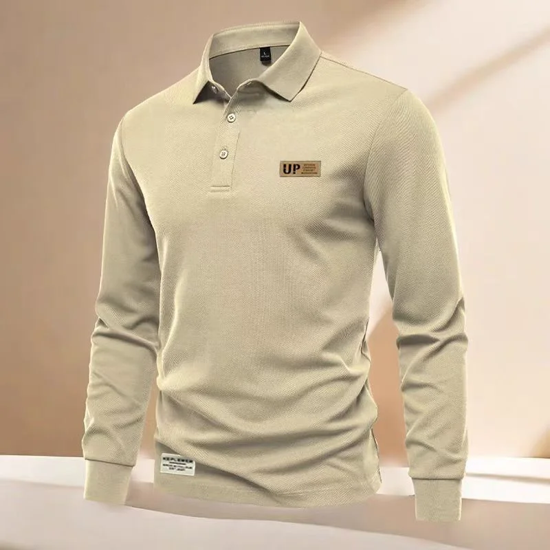 

New Lapel Long Sleeve Men's POLO Shirt Casual Business Versatile Bottoming Top