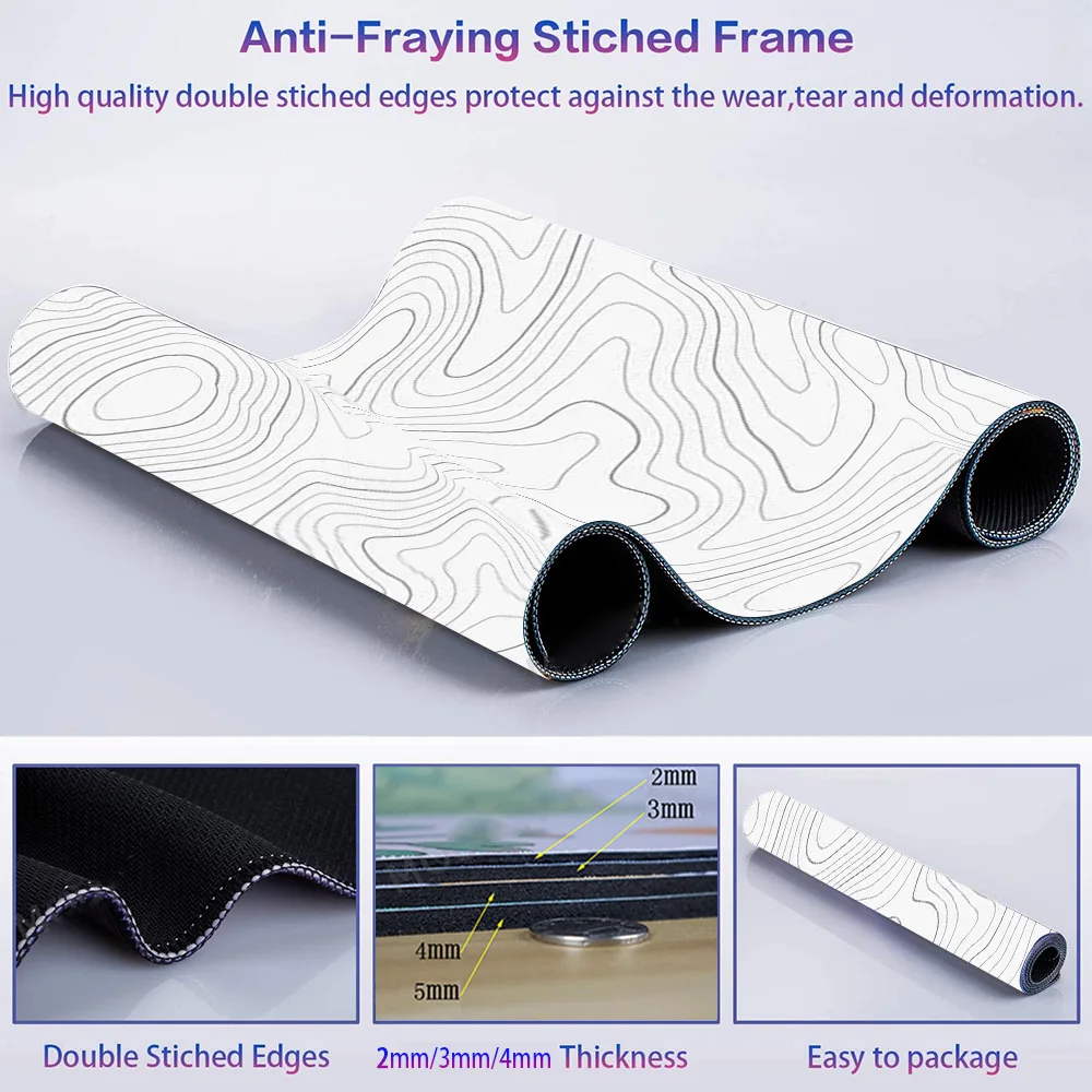 White Gamer Mousepad Strata Liquid Desk Mat Large 900x400 Topographic Mousepad 1200x600 Gaming Mats Keyboard Accessory 900x300