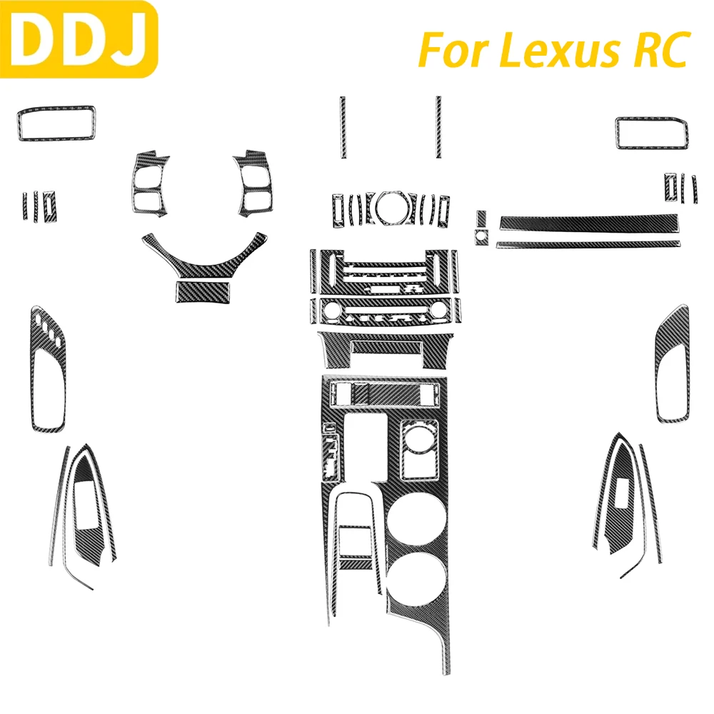 

Для Lexus RC300 RC350 RC200T 2015-2024 автомобильные аксессуары из углеродного волокна, центральная консоль, переключение передач, вентиляционное отверстие, дверная ручка, наклейка
