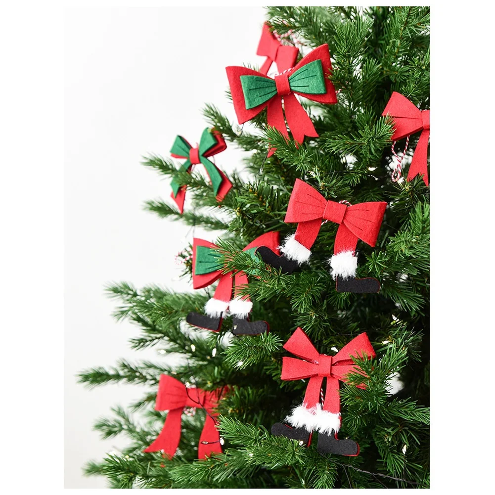 

Christmas Decorations Bow Pendants Christmas Tree Ornaments Hanging Decorations Christmas Leaves Small Pendants Xmas Baubles