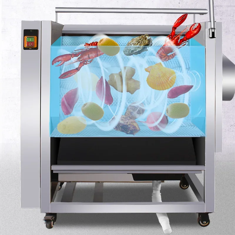 Vegetable and Fruit Peeler Commercial Automatic Drum-Type Washing and Peeling Machine for Potatoes, Ginger(Customized)