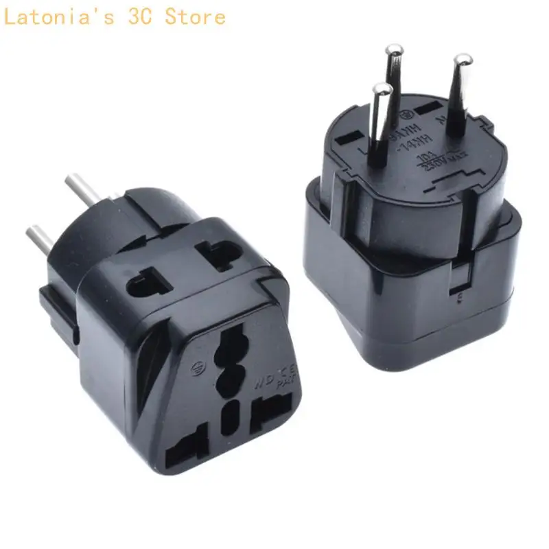 Israel Travel Adapter for Overseas Trip, Israeli Socket 3Round Pin Plugs with MultiSocket Input, 10A 250V Compactly Design X3UB