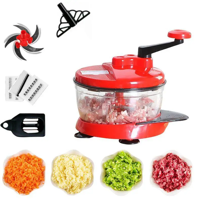 

Multi-function Manua Onion Chopper Food Chopper Hand Crank Food Processor Cutter Vegetable Nuts Fruit Salad with a Egg Separator