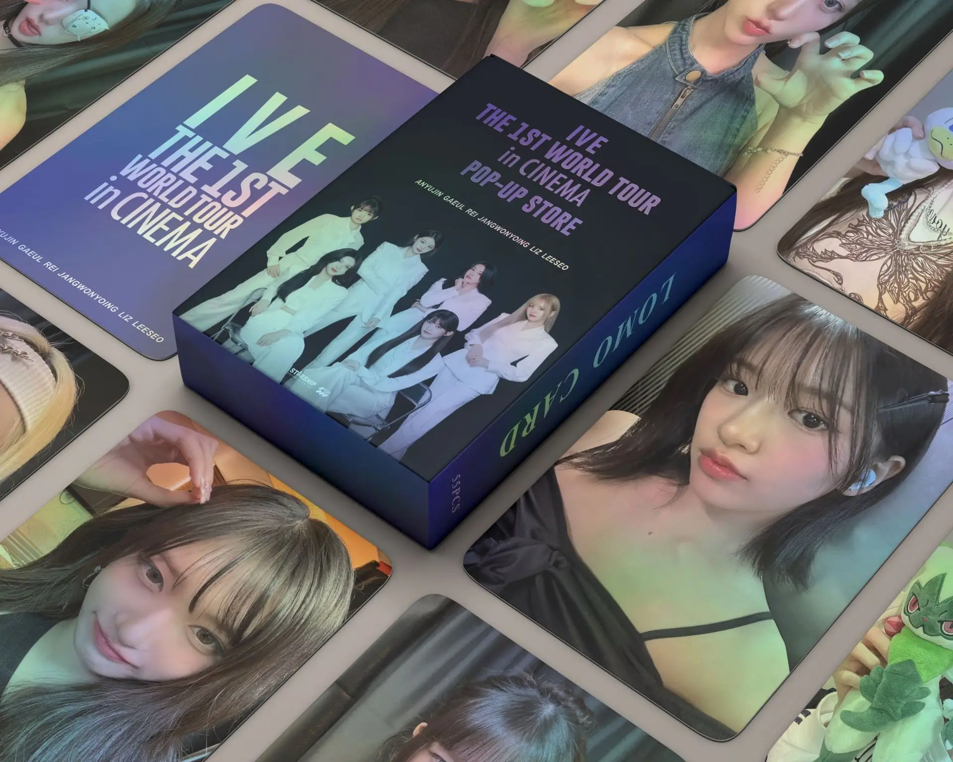 

IVE 55PCS Holographic Cards Cinema Tour Photocard Set Wonyoung REI LIZ Limited Dive Merch Fast Ship IVE WONYOUNG