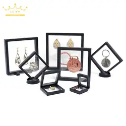 Pulseira Embalagem Caixa 3D Pe Filme Gemstone Membrana Display Holder Brinco Anel Armazenamento Caso Jóias Stand Flutuante Frame