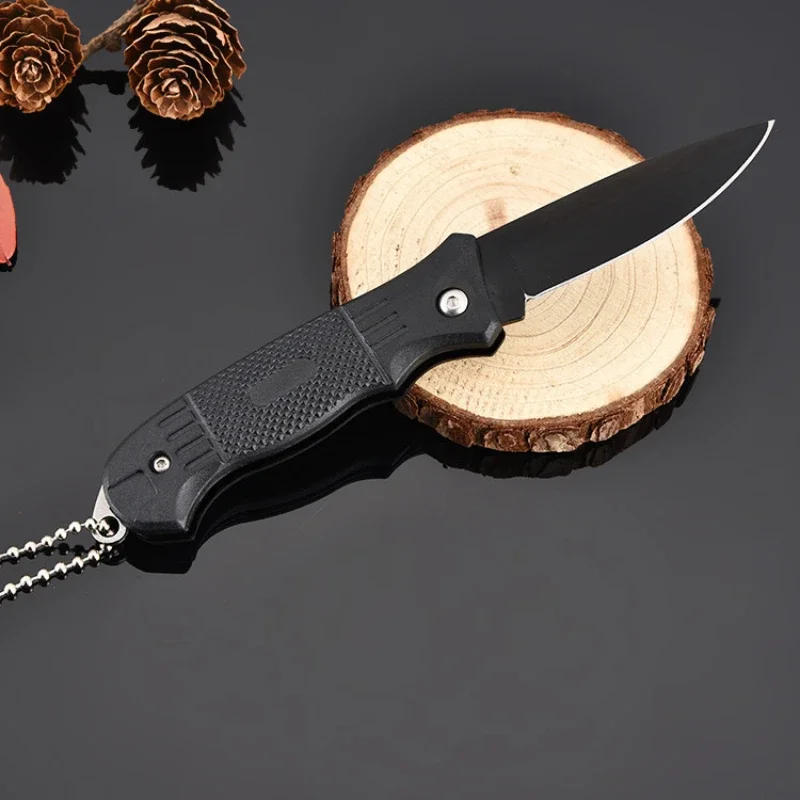 Outdoor stainless steel small knife camping survival folding knife high hardness portable key knife multifunctional knife image 2