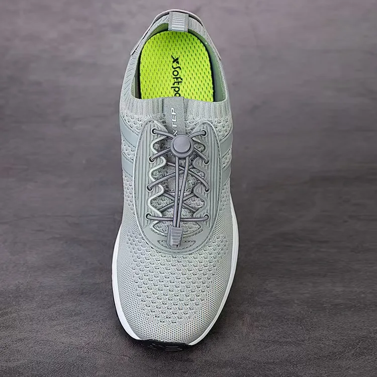 No-Tie Elastic Shoelaces Round Spring Lock Quick On Lazy Stretch Laces for Sports Hiking Sneakers