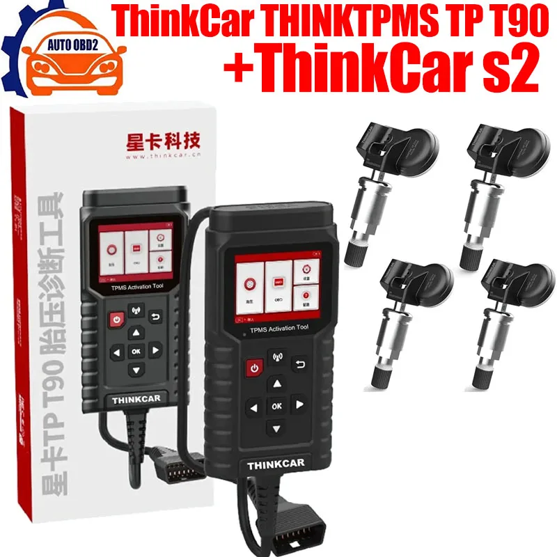 

2024 New ThinkCar THINKTPMS TP T90 TPMS S3 TPMS Activation Tire Pressure Sensor Tool OBD2 Car Diagnostic Tool PK THINKTPMS G2 S2