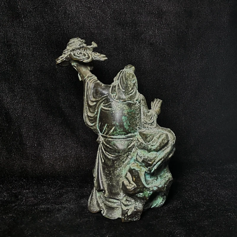 YIZHU CULTUER ART Size 16 × 12 cm Collection Ancient China Rare Old Bronze Carved Dragon Buddha Decoration
