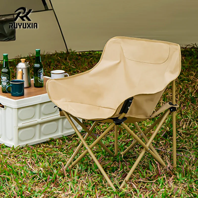 

Outdoor Folding Moon Chair Portable Chair Camping Chair Picnic Gear Fishing Small Horse Stool Student Sketching Upholstered RYX