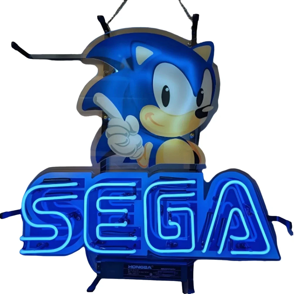 Sonicc SEGAA jeu enseigne au néon lumière à la main en verre véritable Tube Bar KTV maison boutique magasin salle de jeu décoration Logo personnalisé lampe d'affichage