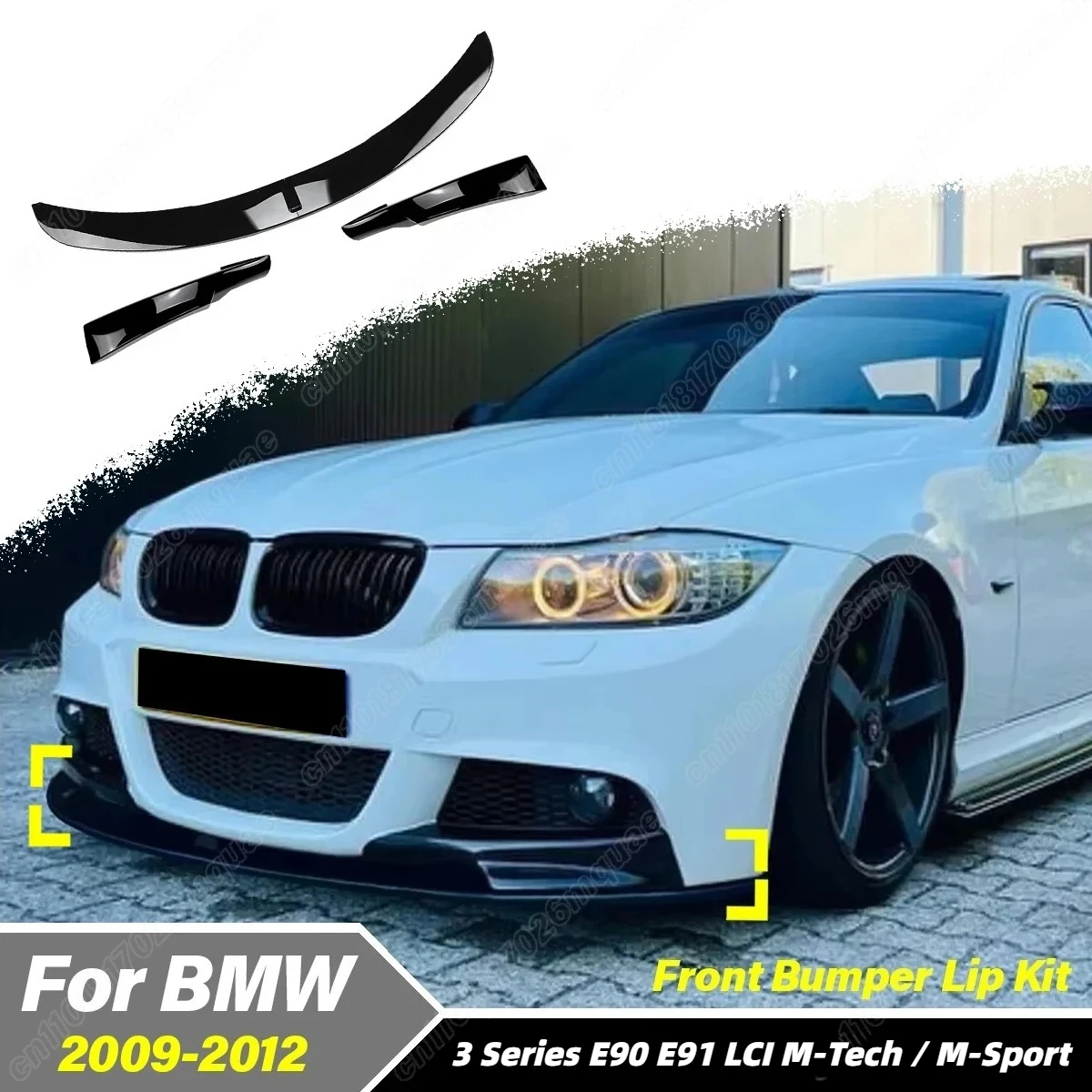 

For Bmw 3 Series E90 E91 LCI M-Tech / M-Sport Automobile Front Bumper Lower Lip Protective Cover Spoiler Lip Accessories Kit