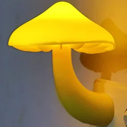 Light Sensor LED Night Light for Adults Kids NightLight Cute Mushroom Night Light Plug in Wall Lamps for Bedroom Bathroom Toilet