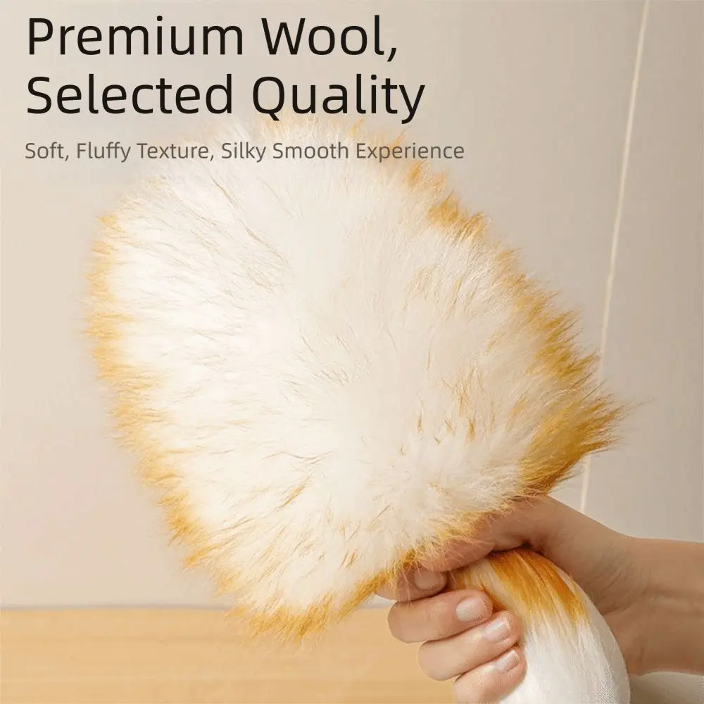 Washable Wool Duster Soft Brush Anti Static Multipurpose Cleaning Tools Lightweight Long Handle Dust Duster Household Cleaning