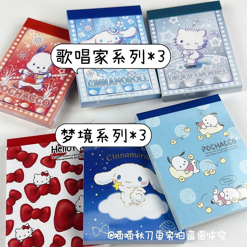 Sanrio Anime Sticky Note Paper Pochacco Cinnamoroll Kawaii Cute Student Originality Leave A Message Notepad Toys For Girls