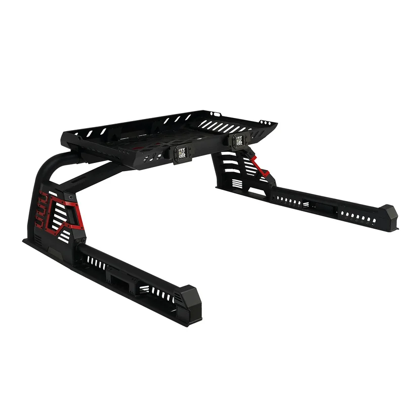 Factory Hot Selling 4X4 Accessories Sport Style Black Iron LED Light Roll Bar NP300 Tacoma
