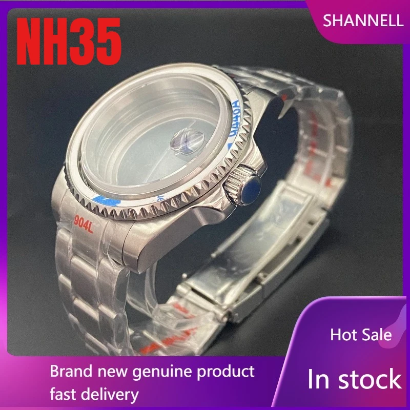 

Watch accessories 40mm steel water ghost shell all sand strap magnifying glass sapphire compatible with NH35 movement