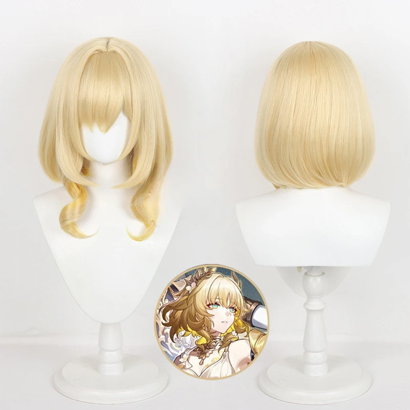 Game Honkai Star Rail Aglaea Cosplay Wig Adult Women Short Blonde Hair Heat Resistant Synthetic Wigs Halloween Accessories