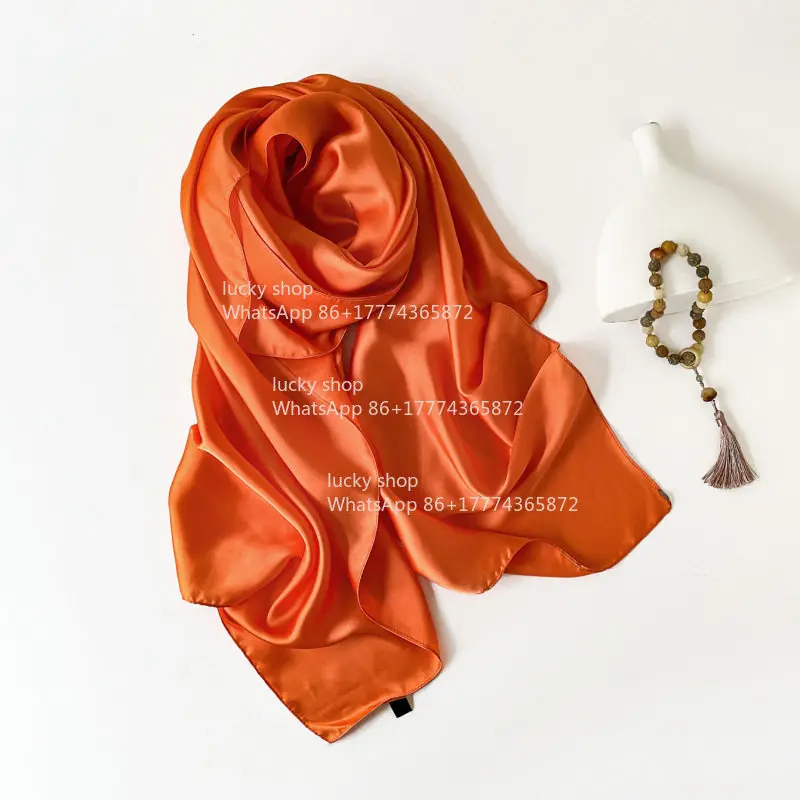 Solid Color Long Square Scarf Chiffon Silk/bag Head/scarf Shawl