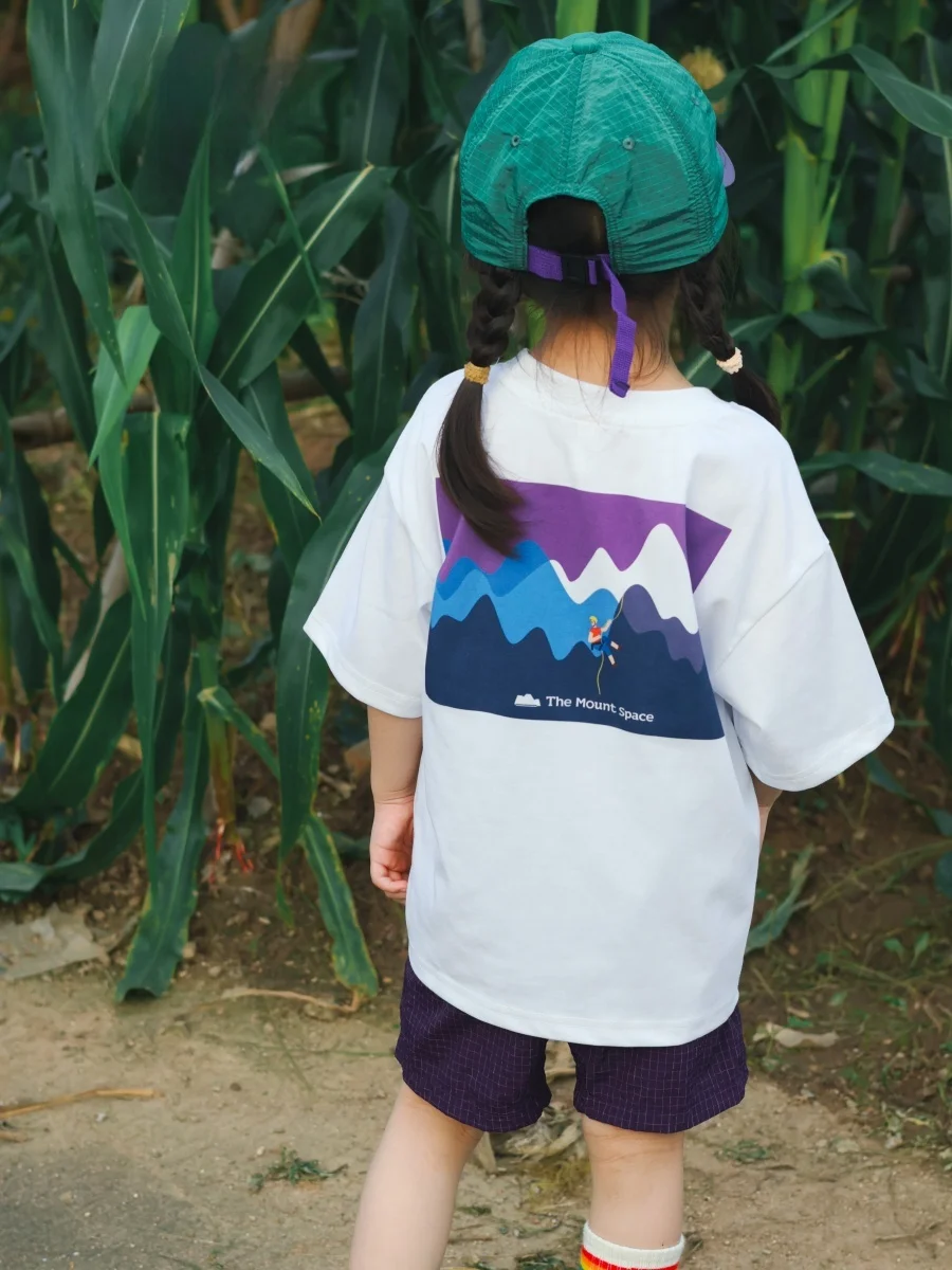 Cool Feeling Short Sleeve T-Shirt for Girls Camping Style Outdoor Loose Top Cotton Polyester Blend Summer New Arrival