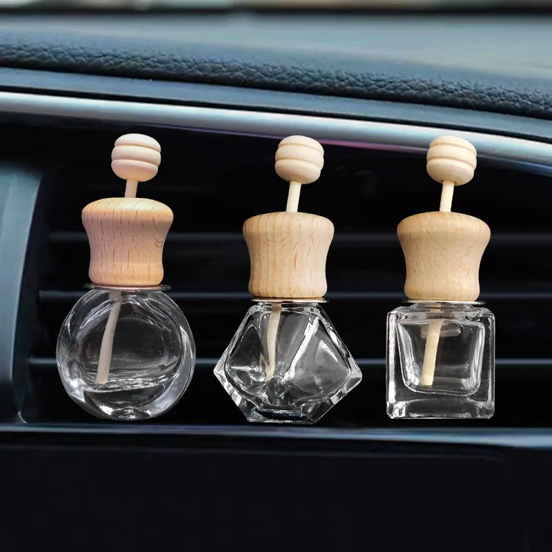 1PCS Car Hanging Glass Bottle Air Freshener Empty Bottle Aromatherapy Pendant Diffuser Car Decoration Aromatherapy Ornament
