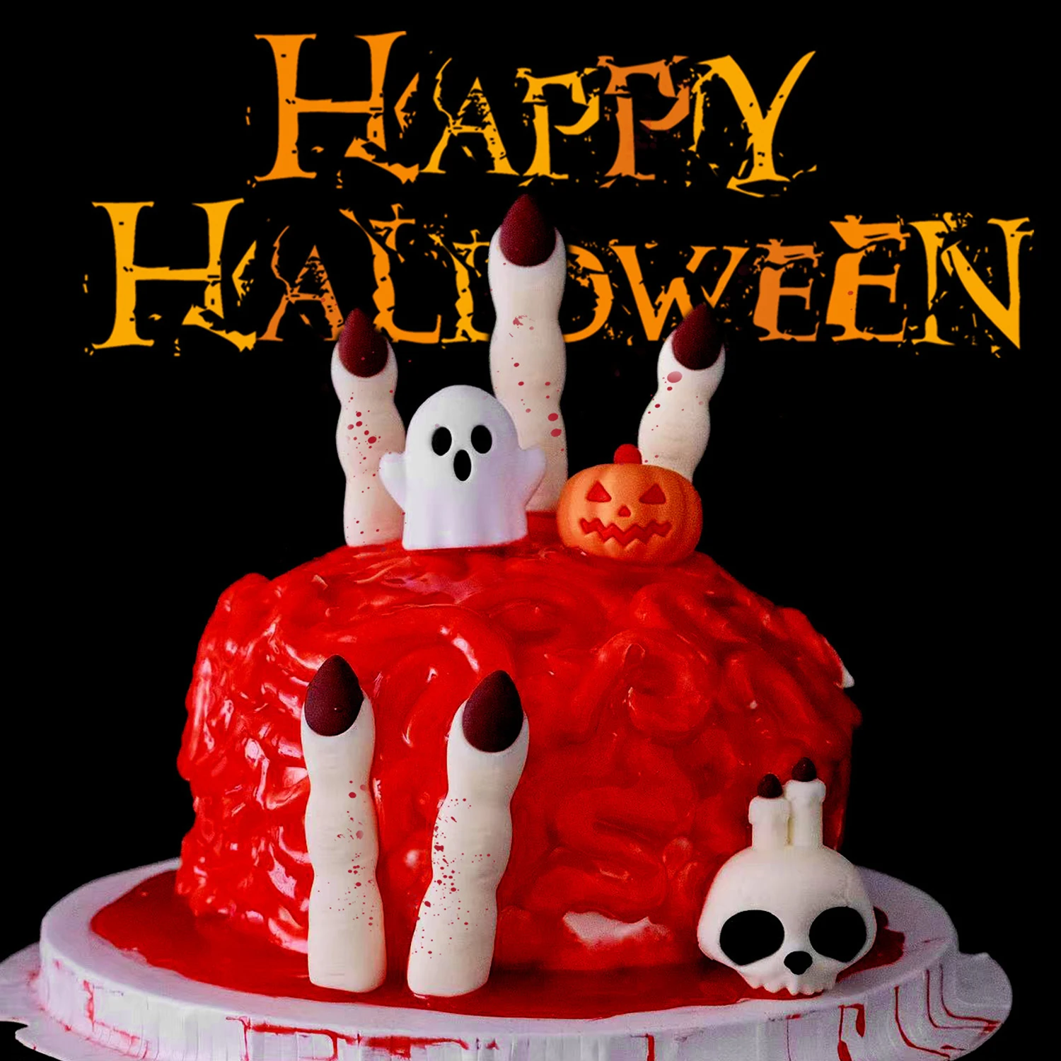 1set Halloween schädel Finger Lustige Kuchen Topper Geist Kürbis Ornament Backen Geburtstag Kürbis Streich Halloween Kuchen Dekoration