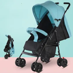 Cochecito de bebé plegable y ligero, carrito Universal para las cuatro estaciones, se puede sentar y acostarse