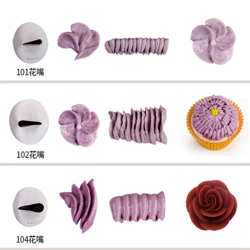 #101 102 103 104 Rose Russian Tulip Icing Piping Nozzles Stainless Steel Flower Cream Pastry Tip Cupcake Cake Decorating Tools